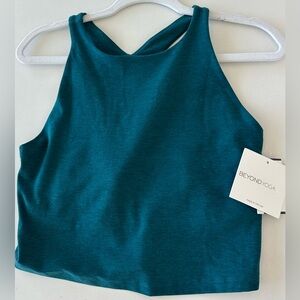 Beyond Yoga Blue Fitted Crop Tank Top
